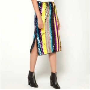 Grey Lab LA SEQUIN midi length pencil skirt preowned size M